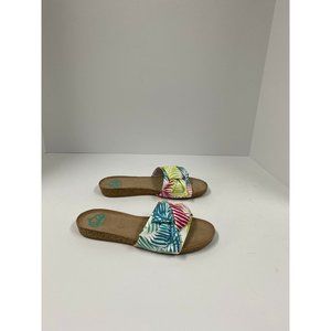 Fergalicious Women's Moshi Sandal, Palm Print, Size 5.5